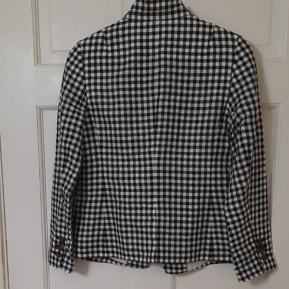 Talbots Classic Black and White Gingham Blazer - Picture 9 of 14